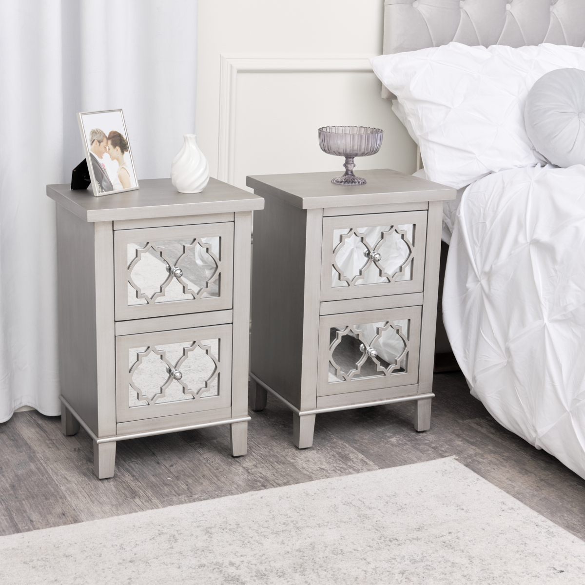 Florence mirrored deals bedside table